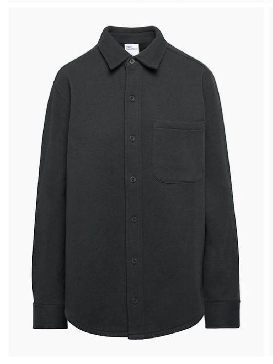 Aritzia Tops - Black cozy fleece Button-Up Shirt jacket